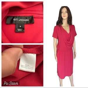 St. John solf red dress size 8